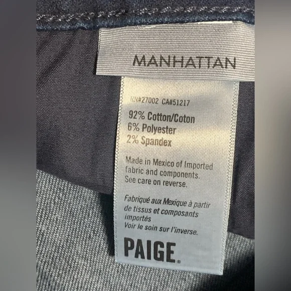 Paige Manhattan Mid Rise Slim Boot Stretch Denim Jeans NEW Size 25 (Msrp $249) - Picture 10 of 13